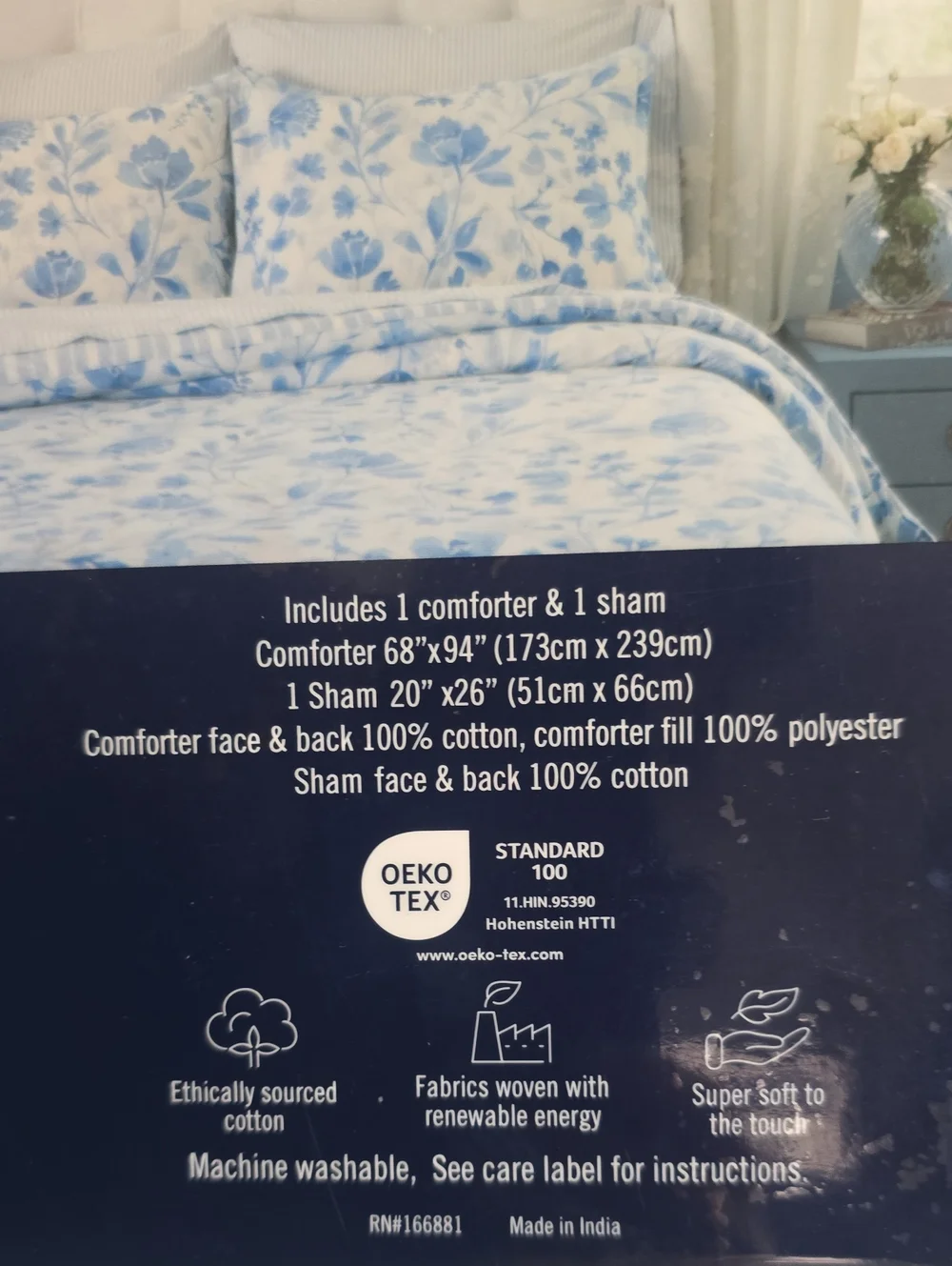 Izod Home Brand Blue Floral Twin Comforter Set